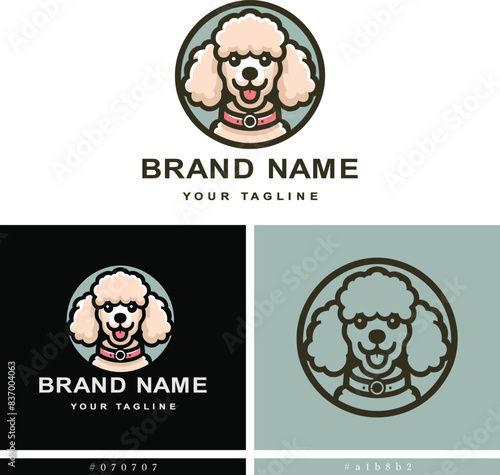 poodle dog logo design suitable for your brand