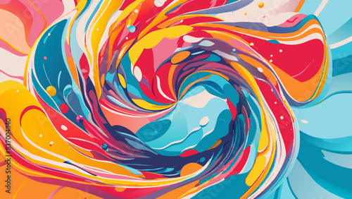Colorful Abstract Swirls and Dynamic Waves Background