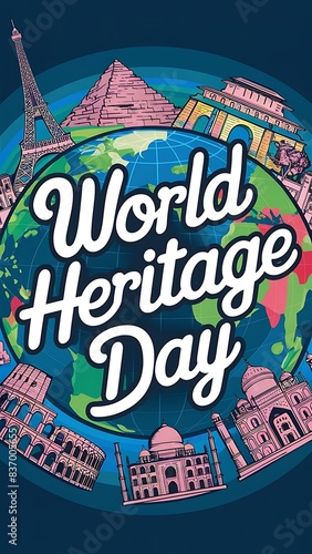 World Heritage Day (Illustration-typography)