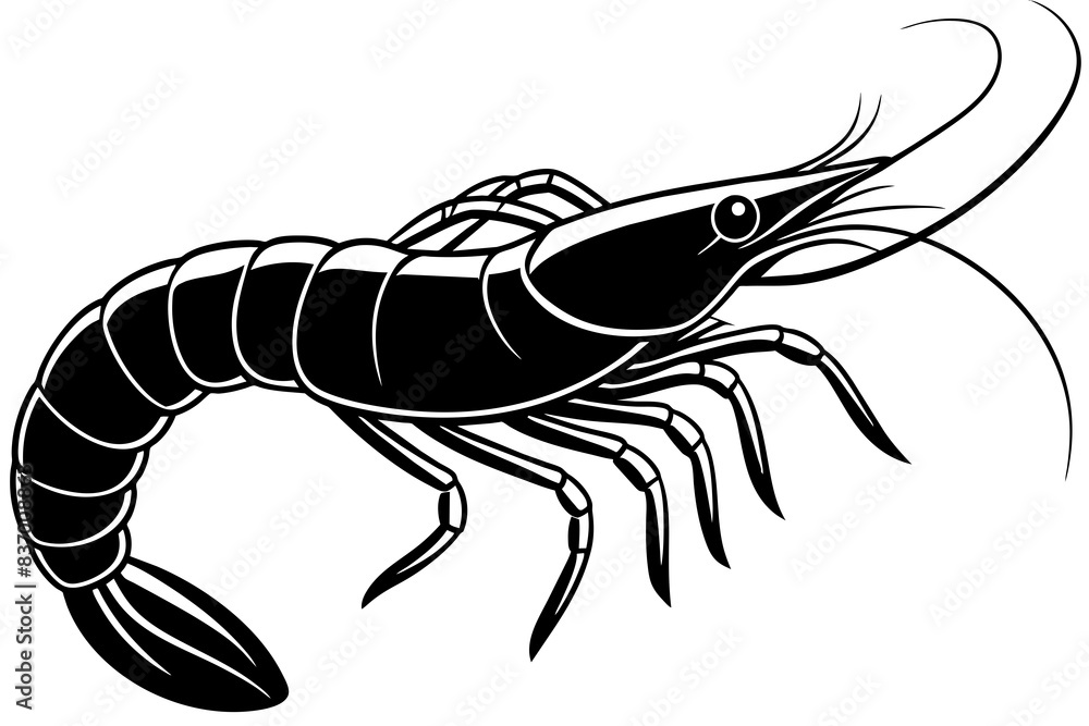 shrimp silhouette vector illustration shrimp silhouette vector illustration