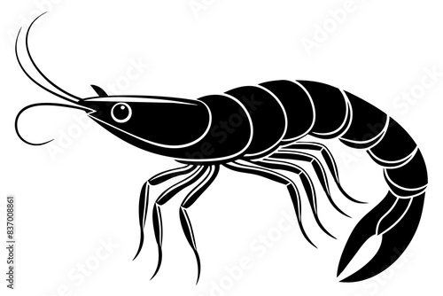 shrimp silhouette vector illustration