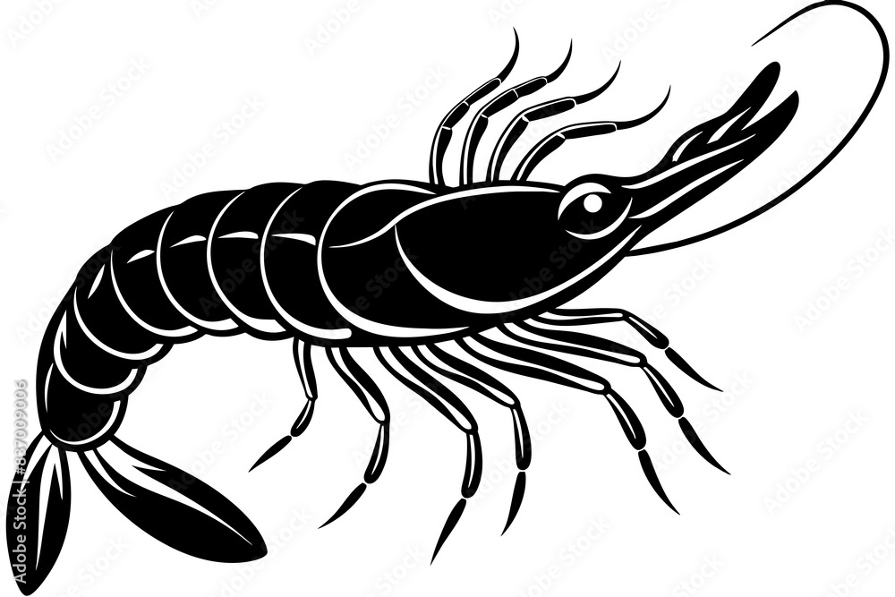 shrimp silhouette vector illustration shrimp silhouette vector illustration