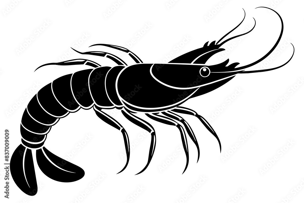 shrimp silhouette vector illustration shrimp silhouette vector illustration