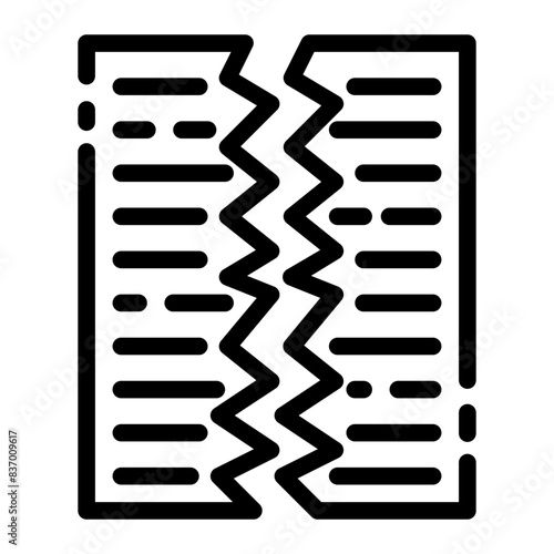 Torn indictment cutline icon style
