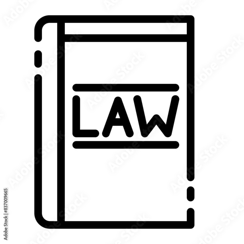 book of law cutline icon style