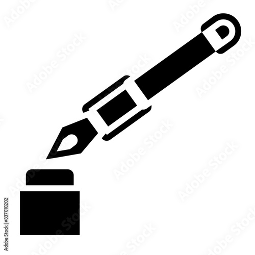 pen and ink glyph icon style