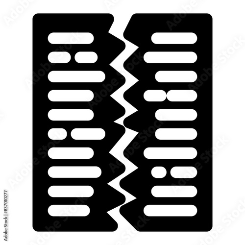  Torn indictmen glyph icon 
