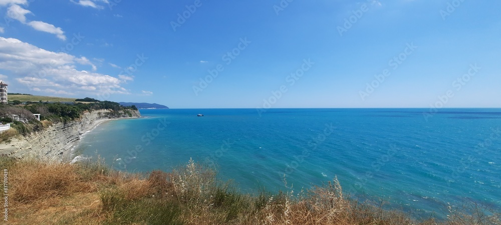 Sea, beach and pebbles, clouds in the sea. Sea, beach and pebbles, clouds in the sea.