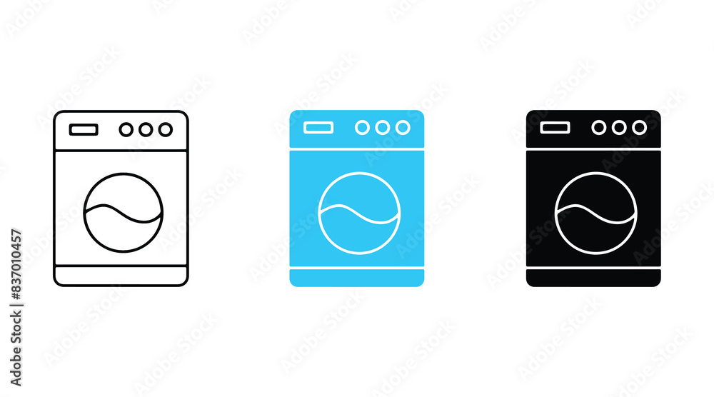 Washing machine vector icon. Laundry sign flat trendy style illustration on white background Washing machine vector icon. Laundry sign flat trendy style illustration on white background