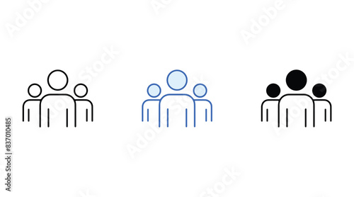 People group icon. team line icon vector flat trendy style illustration for web and app on white background