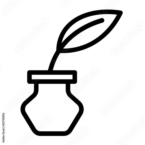 feather pen line icon style