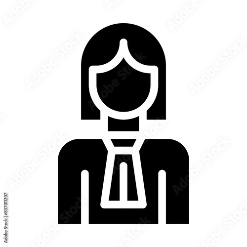 lawyer female solid icon style