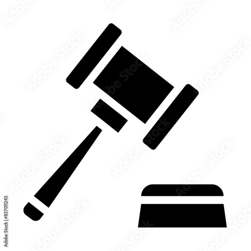 judge's gavel solid icon style