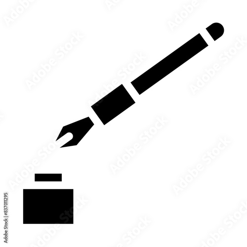 pen and ink solid icon style