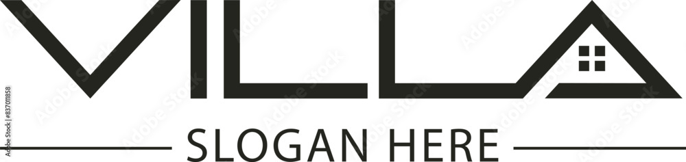 A sleek villa logo design with modern elements, embodying luxury and sophistication, perfect for upscale real estate branding. A sleek villa logo design with modern elements, embodying luxury and sophistication, perfect for upscale real estate branding.