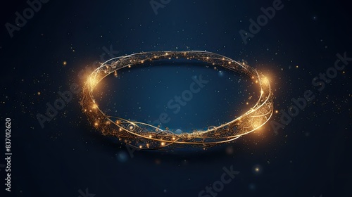 a golden ring on a dark blue background 