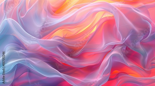 Flowing silk, vibrant pastels, digital painting, smooth surfaces, ethereal