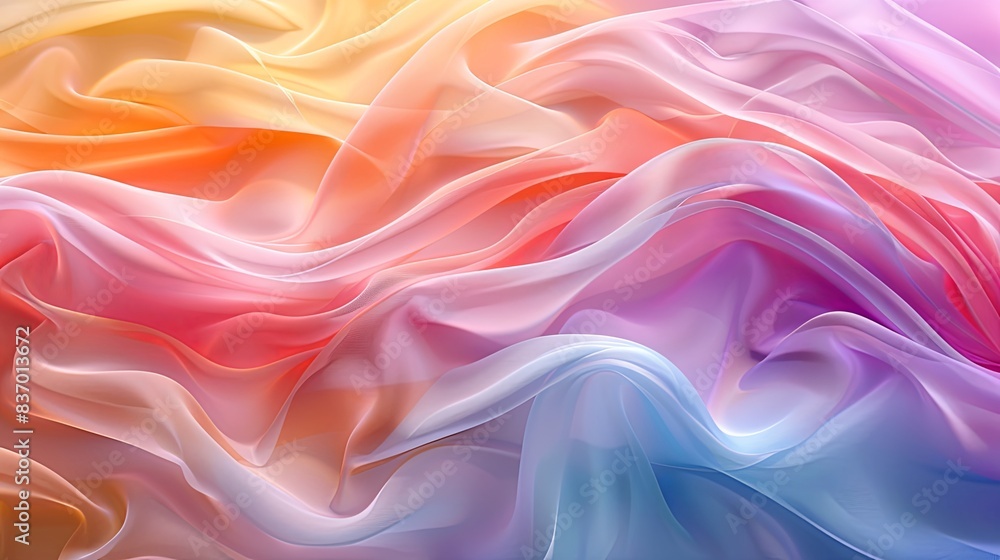 Flowing silk, colorful pastels, 3D art, smooth texture, high detail Flowing silk, colorful pastels, 3D art, smooth texture, high detail