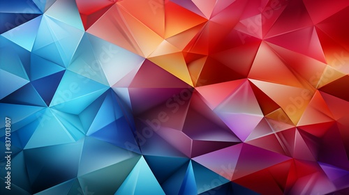 A series of overlapping triangles and polygons, arranged in a repeating pattern to create a dynamic and visually engaging abstract design with a sense of depth and dimension. Minimal and Simple,