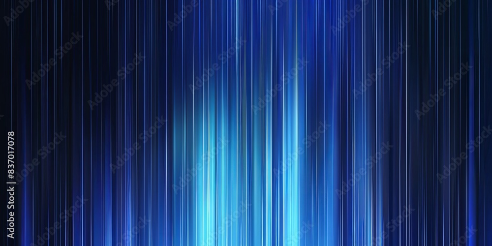 Blue gradient background with light rays, glowing lines and glowing floor in the style of vector style. Abstract technology concept banner design. Vector illustration. 