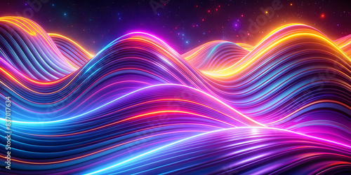 Colorful wavy gradient shape abstract background  