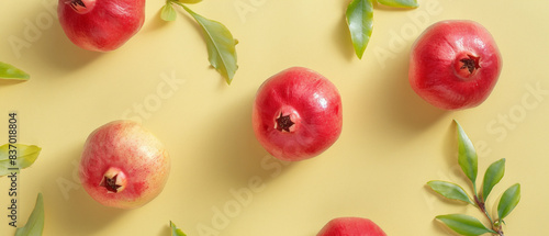 Ripe fresh red pomegranate fruit