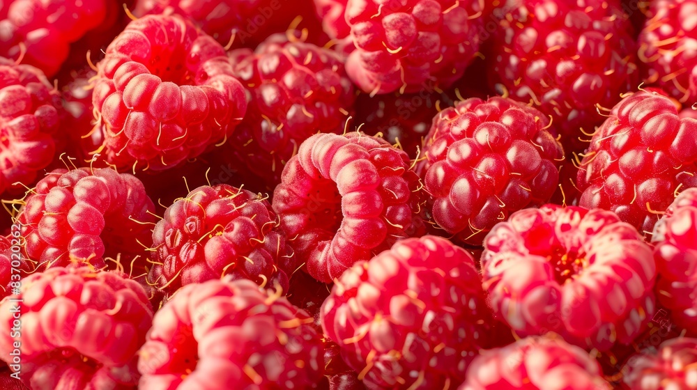Close Up of Ripe Red Raspberries pile backdrop Close Up of Ripe Red Raspberries pile backdrop