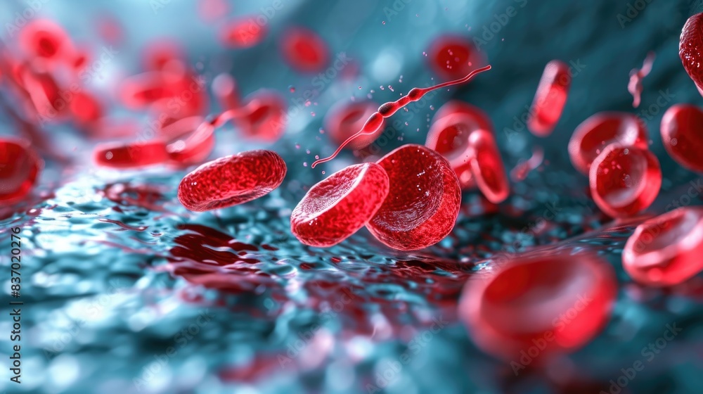 Fototapeta premium Red blood cells abstract background