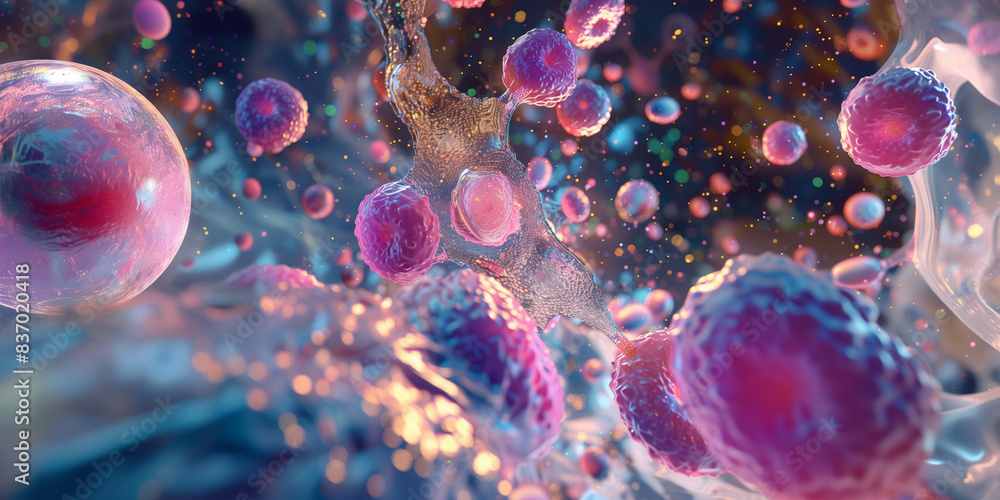 Fractal background with bubbles. AI generated art illustration. Fractal background with bubbles. AI generated art illustration.
