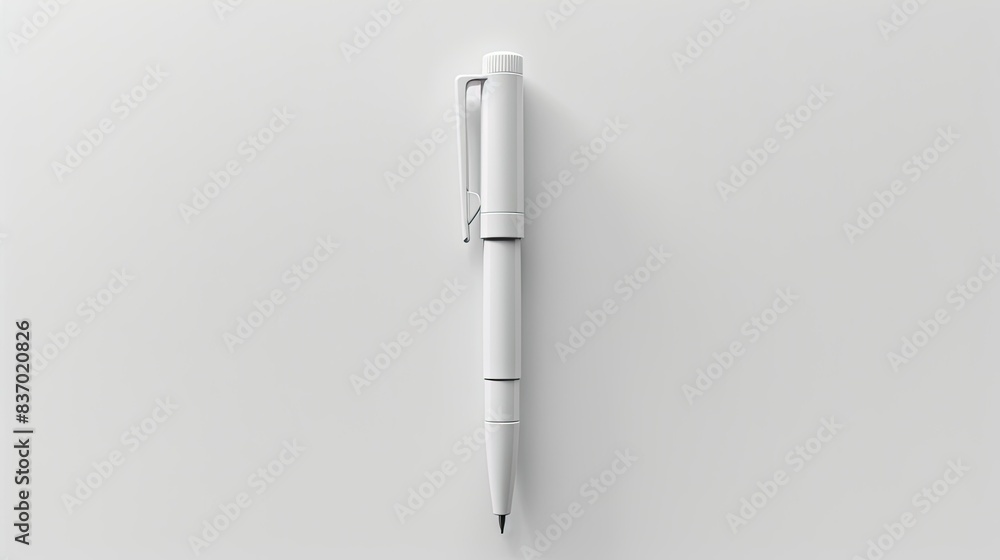 White backdrop and blank White pen, empty mock up White backdrop and blank White pen, empty mock up