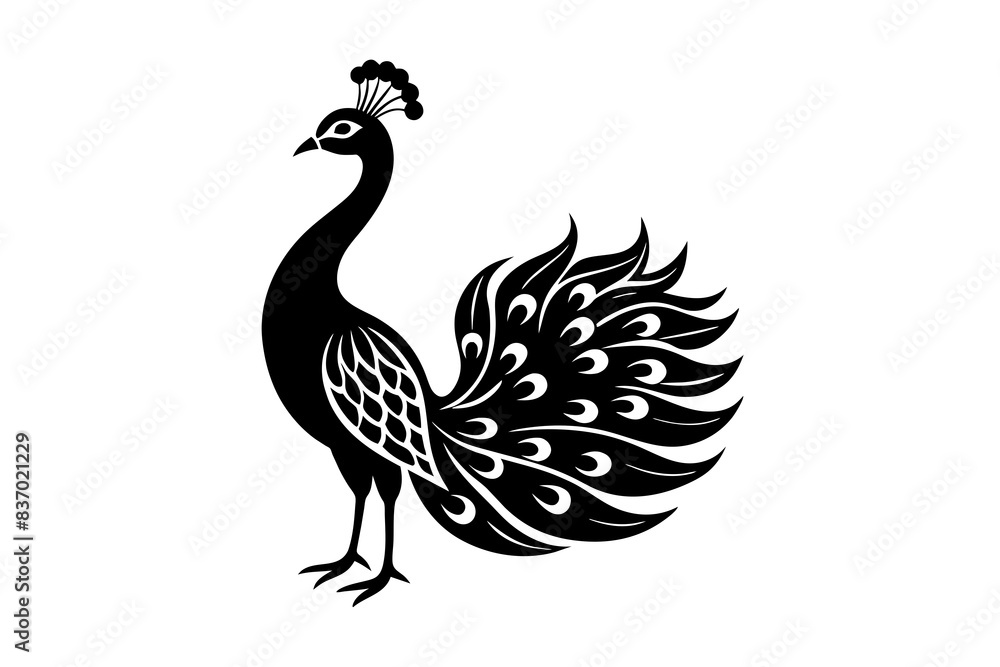 peacock silhouette vector illustration peacock silhouette vector illustration