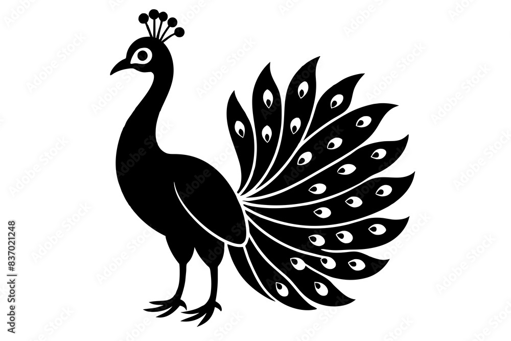 peacock silhouette vector illustration peacock silhouette vector illustration