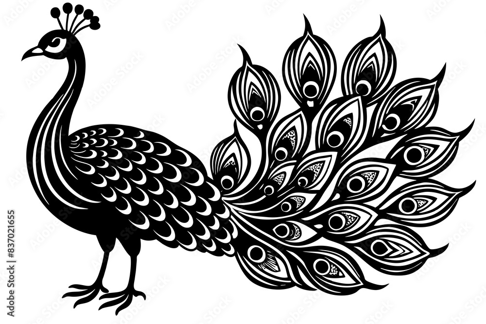 peacock silhouette vector illustration peacock silhouette vector illustration