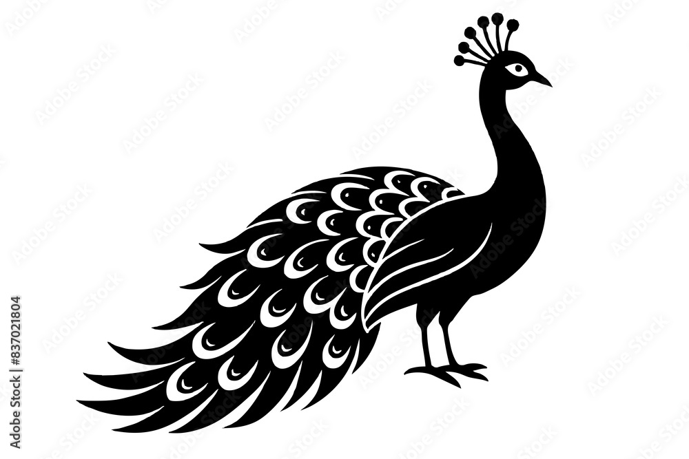 peacock silhouette vector illustration peacock silhouette vector illustration