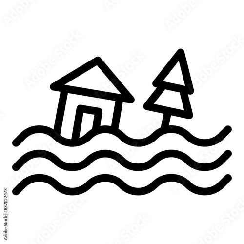 Flood icon. Vector line icon