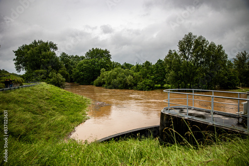 Hochwasser Rems in Winterbach im Remstal Rems-Murr-Kreis  photo