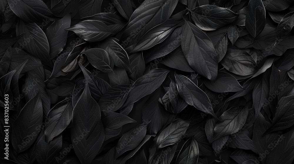 Black leaves background, dark texture for design. Dark foliage, black nature pattern. Abstract wallpaper of black plants and leafs Black leaves background, dark texture for design. Dark foliage, black nature pattern. Abstract wallpaper of black plants and leafs