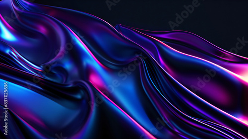 blue purple chrome mass against black background
