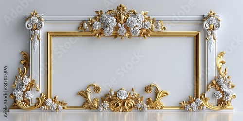 Gold frame for a picture in a classic baroque style