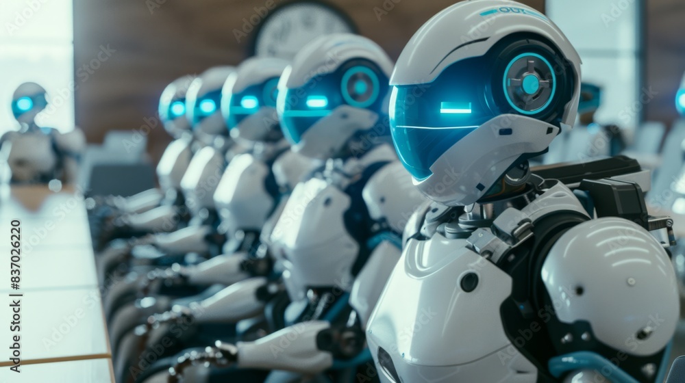 Fototapeta premium The line of AI Robots