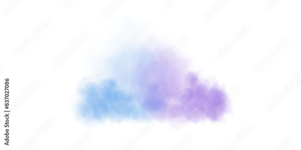 Naklejka premium Blue and purple fog in slow motion. Realistic atmospheric blue and purple smoke. Blue and purple fume slowly floating rises up. 