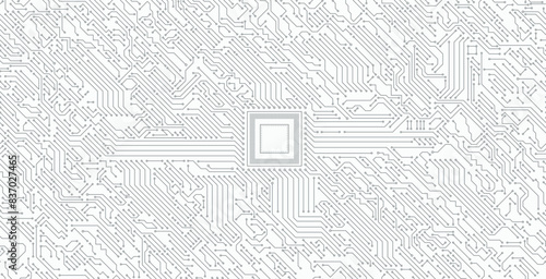 Seamless technology connection of motherboard CPU background.
