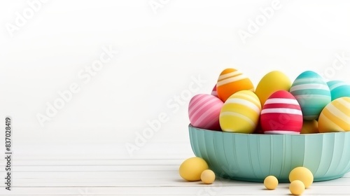 Happy Easter vintage sign with eggs on white background