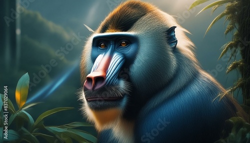 Fototapeta close up of a mandril
