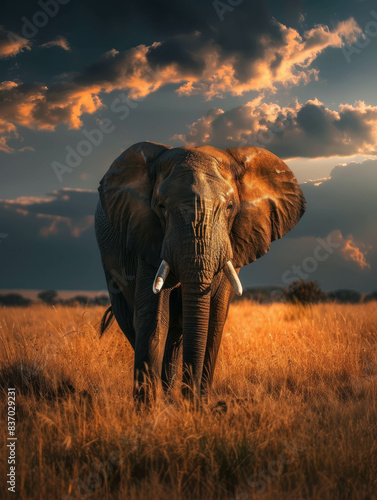Stunning elephant photographs capturing the essence of wildlife in their African habitat, presenting unparalleled results in animal photography. AI generative.