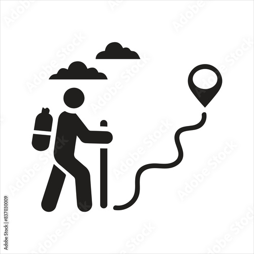 Hiker icon. People Walking icon