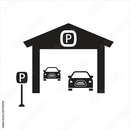 Hotel parking icon. Car parking icon