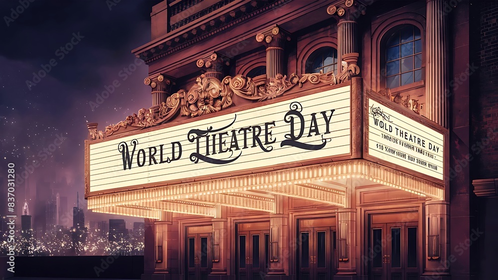 World Theatre Day (Illustration-typography) World Theatre Day (Illustration-typography)