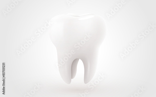 Tooth isolated on white background. Dentistry concept.
