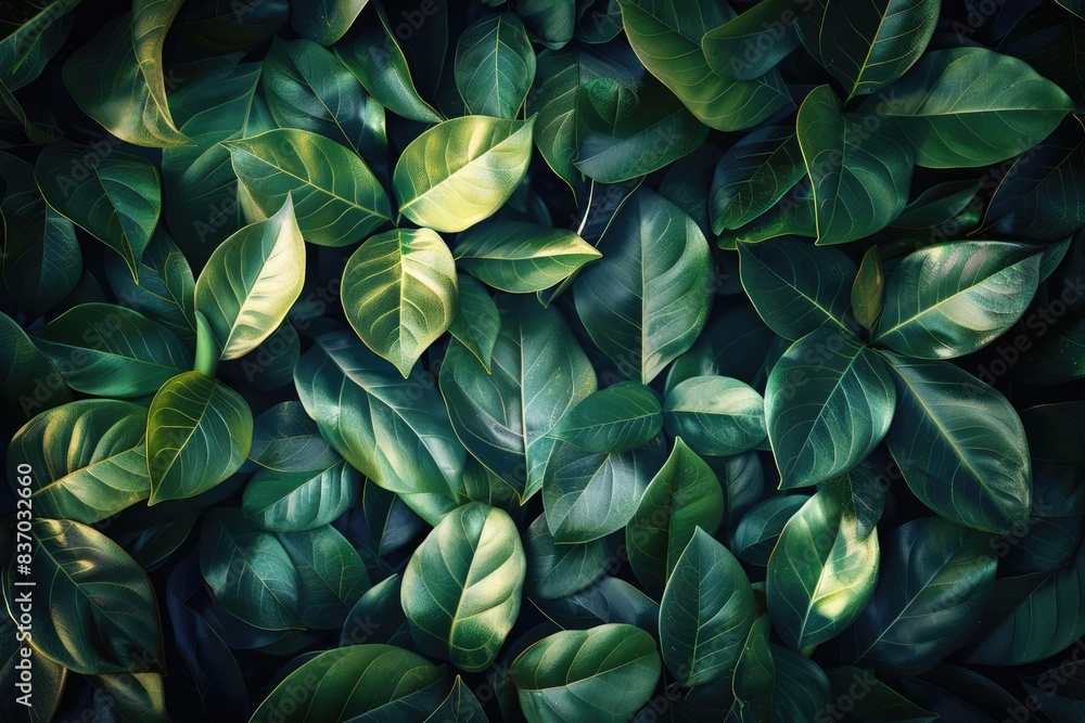 Lush green leaves with rich texture and vibrant colors, perfect for nature backgrounds and botanical themes. Lush green leaves with rich texture and vibrant colors, perfect for nature backgrounds and botanical themes.